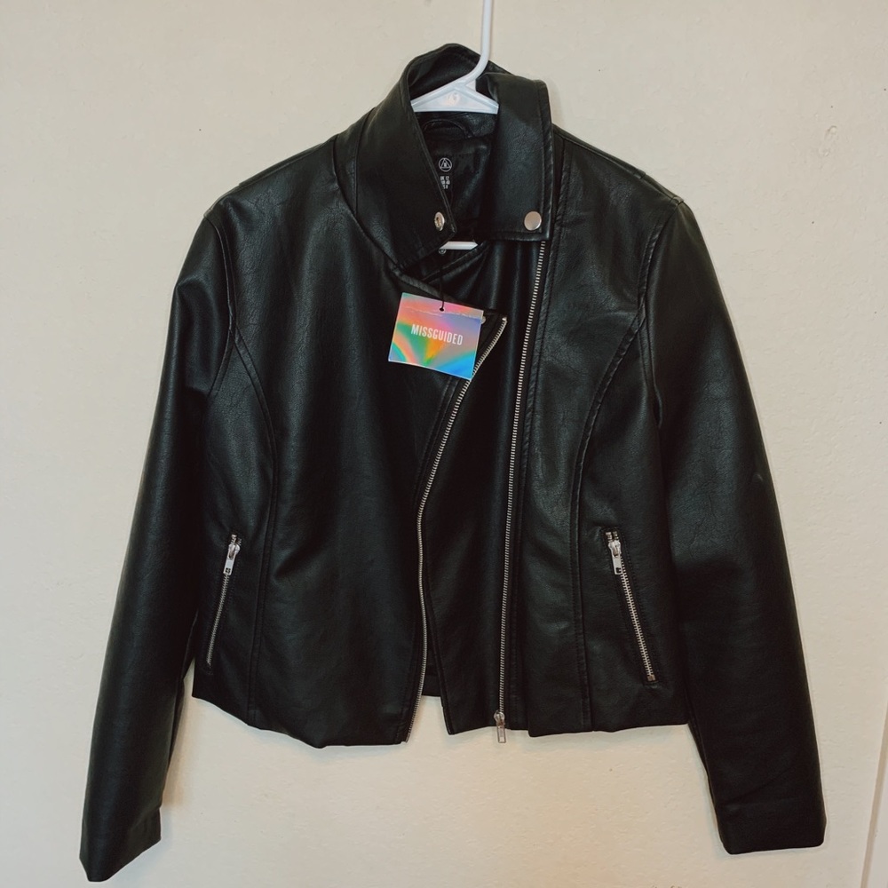 Missguided Leather Biker Jacket